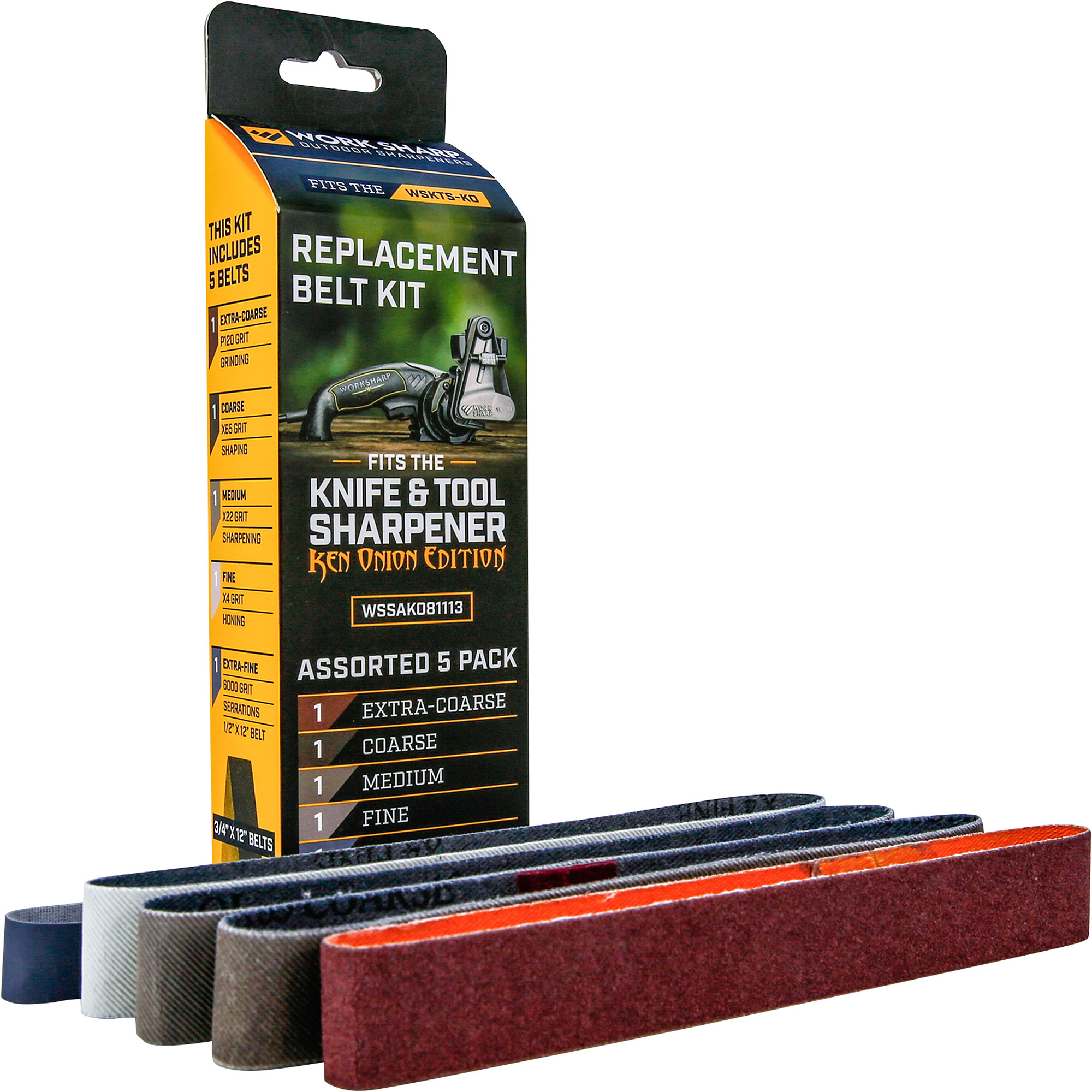 Work Sharp Replacement Belt Kit, Ken Onion Edition, Model# WSSA000KO81113